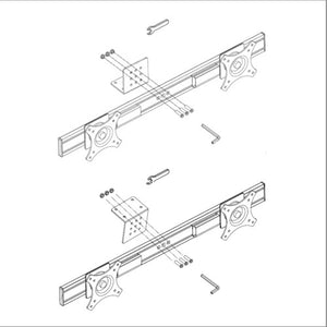 STANDESK - 2 Monitor Mounting Bracket  Standard 6 Height Positions. 600 max monitor width.  (Price includes tax) FREE SHIPPING